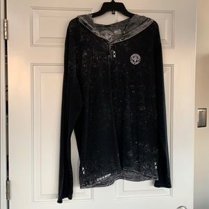 AFFLICTION MENS Live Fast Long Sleeve Hooded Shirt